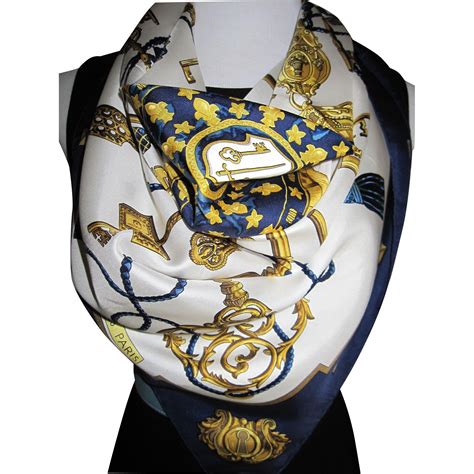 Navy Hermès Scarf 